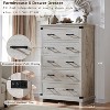 SinCiDo Farmhouse 5 Drawer Dresser, Rustic Wood Tall Chest w/Thick Plank Design, Closet Dresser for Bedroom, Living Room - 3 of 4