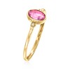 Pure Collection by Ross-Simons 0.60 Carat Pink Topaz Ring With Diamond Accents in 14kt Yellow Gold - 3 of 4
