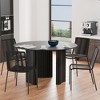 PexFix 46" Round Dining Table Kitchen Table for 4 with Arc-Shaped Edge Top and Fluted Pedestal Legs for Living Room Dining Room Coffee Office Black - 2 of 4