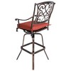 Crestlive Products Outdoor Counter Height Cast Aluminum Swivel Bar Stool with Sunbrella Cushion Red - 3 of 4
