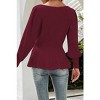 Women's Waist - Cinched Lantern Sleeve Pullover Sweater - Stylish, Comfortable, and Versatile for Fall and Winter - 3 of 4