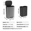 13 Gallon 50L Kitchen Foot Pedal Operated Soft Close Trash Can - Stainless Steel Ellipse Bustbin - 2 of 4