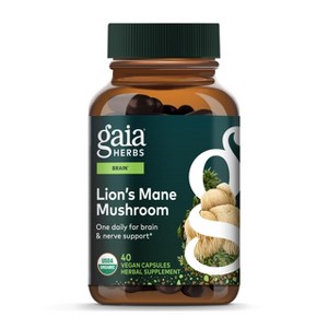 Gaia Herbs Lion’s Mane Mushroom - Brain and Nerve Support Supplement to Help Maintain Neurological Health - 40 Vegan Liquid Phyto-Capsules - 1 of 4