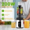 Kismile 200W Slow Juicer with 4.35" Wide Chute for Whole Fruits, 60 RPM Quiet Extraction, Includes Juice Cup & Brush - 4 of 4