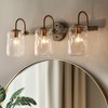 LNC Erharting Polished Gold and Ripple Glass Mason Jar Modern/Contemporary Vanity Lights, 1 Light/ 2 Light/3 Light/4 Light - 2 of 4