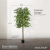 Maia Shop Artificial Ficus Tree Faux Silk Tropical Home Decoration with Realistic Leaves and Trunks Ideal for Home and Office - 2 of 4