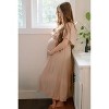 Pinkblush Mocha Front Tie Ruffle Sleeve Maternity Midi Dress - 4 of 4