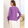 INSPIRE CHIC Women's Cowl Neck Long Lantern Sleeve Soft Fabric Solid Color Blouses - 3 of 4