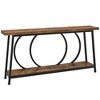 Resenkos Entryway Table, Console Sofa Table,2-Tier Console Table, 70.9" Sofa Entryway Table with Storage Shelves Brown - 2 of 4