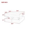 NicBex Modern Lift-Top Square Coffee Table with Storage Drawers & Glass Top & High-Gloss Finish,Functional Center Table for Living Room,Bedroom - 4 of 4