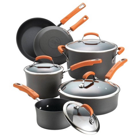 Rachael Ray Hard Anodized II Dishwasher Safe Nonstick 10pc Cookware Set