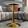 Sapphtopaz Modern Round Dining Table with Tapered Pedestal Base Coffee Table with Faux Marble Finish Kitchen Table for Living Room - 2 of 4