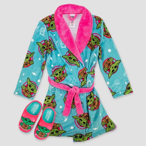 Girls robe best sale and slipper set