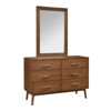 ORRD Walnut 6-Drawer Dresser with Nickel Bar Pulls, Mid-Century Modern Solid Wood Storage Chest with Round Tapered Legs for Bedroom - 4 of 4