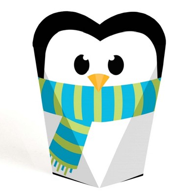 Big Dot of Happiness Holly Jolly Penguin - Holiday and Christmas Party Favors - Gift Heart Shaped Favor Boxes for Women and Kids - Set of 12