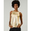 INSPIRE CHIC Women's Party Shiny Sleeveless Keyhole Back Club Metallic Tank Top - 2 of 4