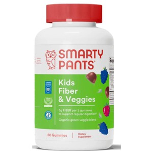 SmartyPants Kids Fiber & Veggies Gummies for Digestive Health, Mixed Berry - 60ct - 1 of 4