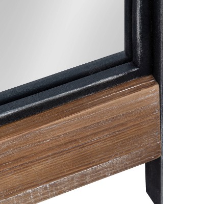 Rustic Brown Full Length Wood and Metal Leaner Mirror