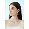 Vintage Rectangle Teardrop Chandelier Earrings, Art Deco Wedding Austrian Crystal Drop Dangle Earrings for Women Party Prom - 2 of 4