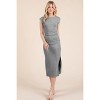 Slickblue Women’s Midi Dress, Boatneck with Cap Sleeve, Open Back Ribbed Design, 3 Color Options, Size S-L - 2 of 4