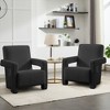 Hyleory Modern Accent Chair, Upholstered Lamb Fleece Frog Armchair for Living Room Makeup Room Bedroom(set of 2) - 3 of 4