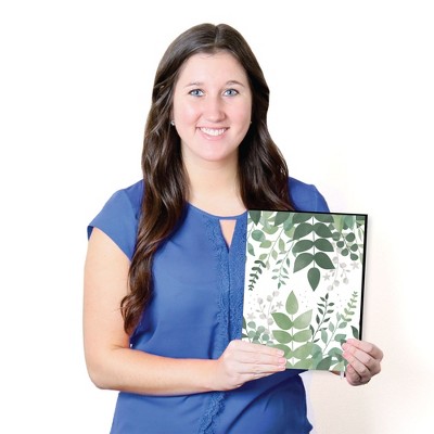 Green and White Botanical Foam Board Wall Art Set