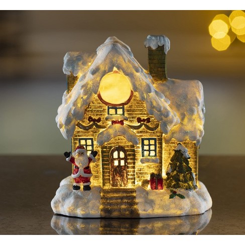 Vp Home Christmas Cottage Led Holiday Light Figurines Resin ...