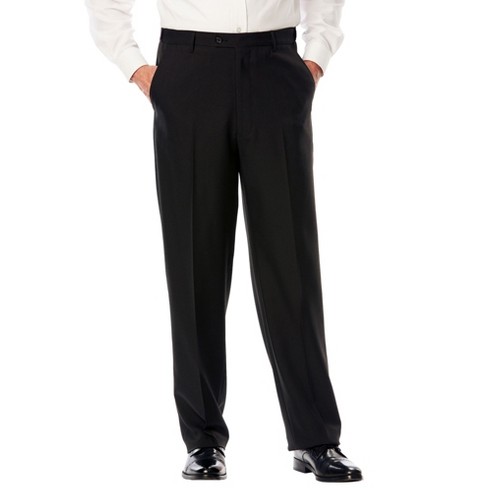 KS Signature by KingSize Men's Big & Tall Easy Movement Plain Front  Expandable Suit Separate Dress Pants - Big - 42 40, Black