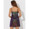 Allegra K Women's Glitter Sequin Spaghetti Strap V Neck Party Cocktail Sparkly Mini Dress - 4 of 4