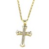 RMZ GOLD NYC Gold Plated Micro Pave Cross Charm Necklace – 20-Inch Chain, Polished Golden Tone - 2 of 2