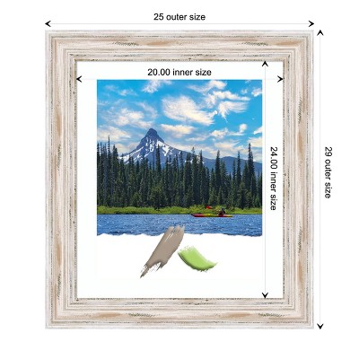 Classic 16x20 White Distressed Wood Wall Frame