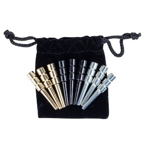 WE Games King-Sized Ultimate Cribbage Pegs - Set of 6 (2 Brass, 2 Chrome, 2 Black) - 1 of 4