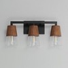 Maxim Lighting Carpenter 3 - Light Vanity in  Walnut/Black - 3 of 4