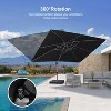 PURPLE LEAF Deluxe Aluminum Outdoor Patio Umbrella Square Cantilever Umbrellas - 4 of 4