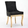 Kumasinova Chenille Dining Chairs Set of 2,Modern Accent Chairs with Curved Gold Legs,Kitchen Chairs with Nailhead Trim,Dining Room Chairs for Kitchen - 2 of 4