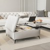KIGFTSOD 35 inch Wide Square Storage Benches Coffee Table with Lift Top, Oversized Storage Ottoman in Upholstered for Living Room - 4 of 4