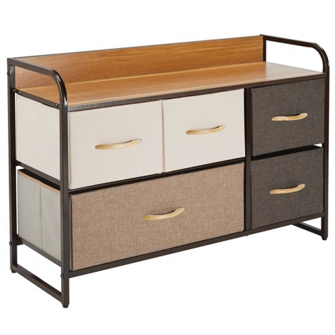 Mdesign Wide Dresser Storage Chest 5 Fabric Drawers Target