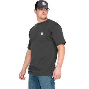 Carhartt Men's Loose Fit Heavyweight Logo Pocket Work T-Shirt Big And Tall - K87-984_X - 1 of 4