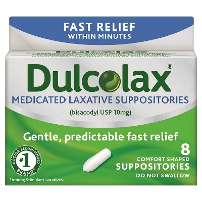 Dulcolax Gentle and Predictable Fast Relief Laxative Suppositories - 8ct