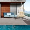 Okak Outdoor Egg Chair with C Type Bracket, Outdoor Hanging Chair with Cushion and Pillow, Outdoor Accent Chair for Garden, Backyard - 2 of 4