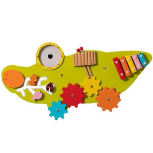 ShpilMaster Wooden Alligator Sensory Wall Mounted Learning Activity Center For Playroom, Nursery, Preschool, and Doctors' Office - 1 of 4