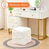 KTMBDW Square Ottoman Foot Stool, Corduroy Vanity Chair Bench with Padded Woven Footrest for Entryway, Living Room, Bedroom, Hallway - 3 of 4