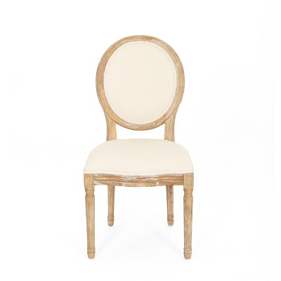 Reed Upholstered Farmhouse Dining Chairs in Beige, White, and Blue