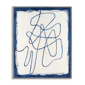 Stupell Industries Blue Line Abstraction Black Framed Giclee Art - 1 of 4