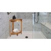 EcoDecors® SnazzyCorner® 18" Teak Wood Corner Shower Bench with Shelf in EarthyTeak Finish - Target Plus Natural 17"L x 12"D x 18"H - 2 of 4
