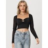 Allegra K Women's Sweetheart Neck Mesh Long Sleeve Corset Bustier Crop Tops - 4 of 4