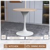 LeisureMod Verve 27" Round Dining Table - MDF Wood Top with Modern White Pedestal Base Accent Side Table for Kitchen and Home - 4 of 4