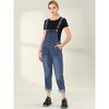 INSPIRE CHIC Women's Casual Adjustable Denim Bib Long Overalls Jeans Pants Jumpsuits - 2 of 4