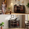 47In Large Bar Wine Cabinet, Wide Wine Cabinet Storage Cabinet with LED Light Shelf and Acrylic Door, Suitable for Home Kitchen Living Room - 4 of 4