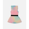 Deux par Deux Girl Hooded Dress with Elastic Waist Multicolored Tie Dye - 3 of 4